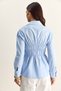Women's Baby Blue Asymmetrical Gathered Detailed Elastic Waist Formed Buttoned Poplin Shirt 0998 60286161 - 6