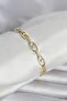 Brass Gold Color Zircon Stone Women's Bracelet -