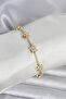 Brass Gold Color Star Model Zircon Stone Women's Bracelet -