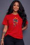 Women's Oversize T-Shirt Colorful Flower Printed 100% Cotton T-Shirt Comfortable Fit
