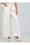 White Waist-Tie Blazer Vest and Wide Leg Pant Co-Ords - 4