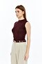 Sleeveless Bicycle Neck Body Suit Burgundy - 3