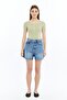 Short Sleeve Bodysuit with Snap Detail Mint Green - 7