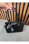Women's Black Scarf Shawl Mini Size Handbag and Crossbody Bag with Accessories - 4