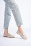 Beige Women's H Buckle Loafer Ballet Flats Daily Stylish Comfortable Slip-On Ballet Flats Women's Shoes