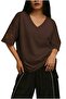 Ribbon Printed V-Neck Oversize T-Shirt 2Vq6