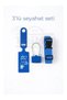 3-Piece Travel Set (Luggage Tag + Luggage Lock + Luggage Belt) Blue