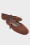 Knitted Detail Round Toe Helmeted Casual Women's Ballerina Flats Taba - 2