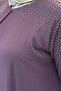 42003 Plus Size Sandy-Chiffon Dress with Stone Detail - Purple - 2