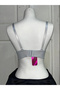 Women's Ribbed Padded and Underwired Gray Bra - 2