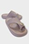 Stylish Flip Flops with Buckle Detail, Comfortable Daily Women's Slippers Beige - 2