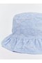 Blue Floral Embroidered Baby Girl Bucket Hat by Güli̇s Gi̇yi̇m - 3