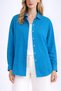 Women's Indigo Blue Linen Low Sleeve Loose Fit Shirt - 3