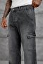 Men's Jean Trousers Kp Gray Baggy Cargo Pockets - 2