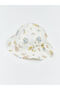 Özmarka New Season Ecru Floral Printed Baby Girl Bucket Hat - 3