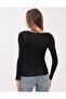 Women's Stone Embellished Long Sleeve Flexible Transparent Fabric Blouse Model - 5