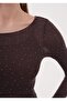 Women's Stone Embellished Long Sleeve Flexible Transparent Fabric Blouse Model - 8