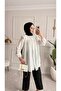 Women's Ruffle Detailed Buttoned Summer Tunic – Loose Fit Stylish Hijab Tunic (Khaki, White, Plum)