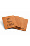 Real Leather Covered Mdf Coasters Set of 4 – Coffee Presentation & Gift