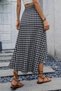 New Season Women's High Waist Patterned Long Single Jersey Skirt with Asymmetrical Detail on the Front - 3