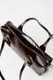 Women's Şebboy Bitter Brown Design Edged Lined Zipper Closure Baguette Handbag and Shoulder Bag - 7