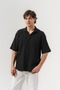 Ripple Crinkle Fabric Oversize Short Sleeve Shirt - 3