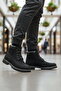 Black Nubuck Genuine Leather Men's Worker Boots - 3