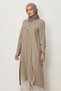 Linen Shirt Collar Long Tunic 46484