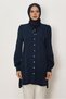 Satin Jacquard Tunic with Neck Tie 46512 - 3