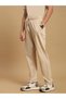 Men Beige Plain Cotton Joggers with Drawstring - 3
