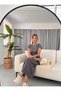 Women's Ribbed Camisole Fabric Short Sleeve Fitted Long Dress Length 135 cm - 4