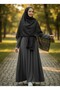 شال من سلسلة إيبيكي جاكار بنمط الفقاعات - أسود