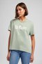 Londonlogo Women's Relaxed Fit 100% Cotton Printed Crew Neck T-Shirt Green - 2