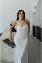White Polka Dot Strap Tulle Dress - 5091 - 2