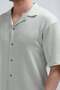 Men's Apaş Collar Short Sleeve Buttoned Shirt Green - 26Y 1001 - 2
