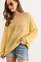 Women's Yellow Wide Collar Openwork Loose Fit Knitwear Blouse Blz-19003321 - 5