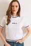 Women's White Cat Embroidered Hair Knitwear Blouse Blz-19003325 - 4