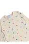 Girl's 100% Cotton Fabric Beige Color Colorful Patterned Long Sleeve Interlock Pajama Set - 3