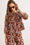 Women's Brown Lace Detailed Scallop Blouse Blz-19003316
