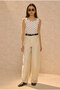 Gabardin Barrel Trousers Ecru - 5