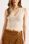 Women's Stone Lace Detailed V-Neck Stretchy Blouse Blz-19003313 - 5
