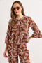 Women's Brown Lace Detailed Scallop Blouse Blz-19003316 - 2