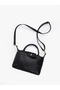 Knitted Textured Black Shk135 Faux Leather, Single Compartment, Double Strap Hand, Arm and Cross Shoulder Bag - 7