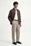 Coffee Relaxed Fit Striped Men's Shirt - 4
