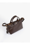 Knitted Textured Brown Shk135 Faux Leather, Single Compartment, Double Strap Hand, Arm and Cross Shoulder Bag - 3