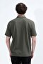 Men's Short Sleeve Buttoned Textured Shirt Khaki - 26Y 4093 - 7