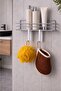 4 Piece Bathroom Accessory Set Adhesive Wall Shelf 5 Lt Trash Can Toilet Brush Chrome Titan 7104 - 6