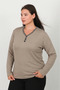 High Quality Turlu Combed Cotton Blouse Flexible 4 Seasons V-Neck 405 - 3