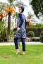 Women's Quick-Drying Flexible Zippered High-Neck Long-Sleeve Hijab Swimsuit - 3