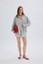 Sivota Lace Detail Striped Indigo Shirt Shorts Set - 2